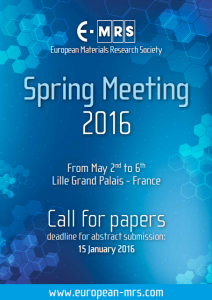 EMRS Spring meeting 2016